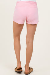 Light Pink Ruched Side Lounge Shorts