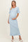 Sky Ribbed Knit Bow Back Ruffle Accent Maternity Dress