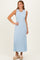 Sky Blue Ribbed Knit Sleeveless Maxi Dress