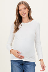 Cream Long Sleeve Maternity Top