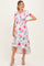 Taupe Floral Print Short Sleeve Hi-Low Maternity Wrap Dress