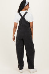 Black Washed Denim Maternity Overalls