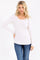 White Pointelle Knit Henley Top