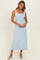 Light Blue Knit Contrast Shoulder Tie Dress
