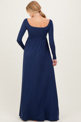 PinkBlush Navy Off Shoulder Maternity Maxi Dress