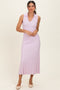 Light Pink Knit Collared Sleeveless Maxi Dress