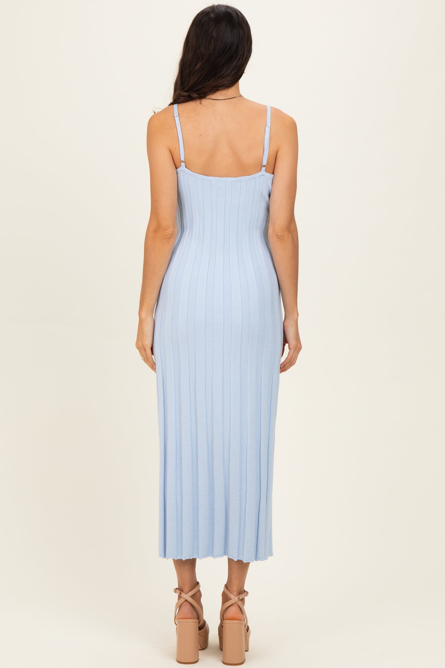 Sky Rib Knit Sleeveless Maxi Dress