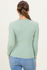 Light Green Long Sleeve Maternity Top