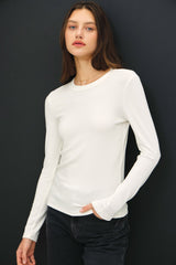Off White Long Sleeve Maternity Top