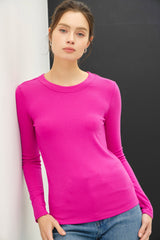 Hot Pink Long Sleeve Maternity Top