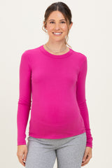 Hot Pink Long Sleeve Maternity Top