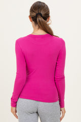 Hot Pink Long Sleeve Maternity Top
