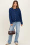 Navy Classic Crew Neck Maternity Button Cardigan