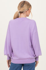 Lavender Fine Knit Balloon Sleeve Sweater