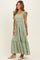 Light Green Floral Embroidered Smocked Maxi Dress