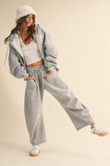 Heather Grey Barrel Leg Drawstring Sweatpants