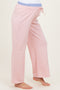Light Pink Contrast Waistband Maternity Lounge Pants