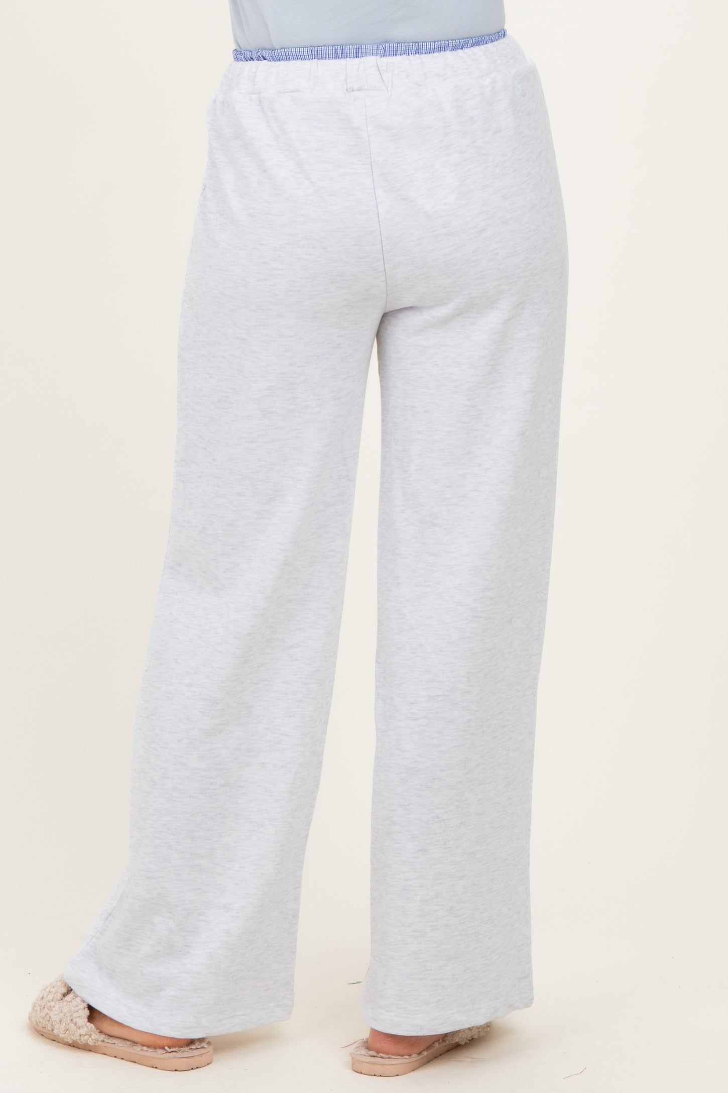 Heather Grey Contrast Waistband Lounge Pants