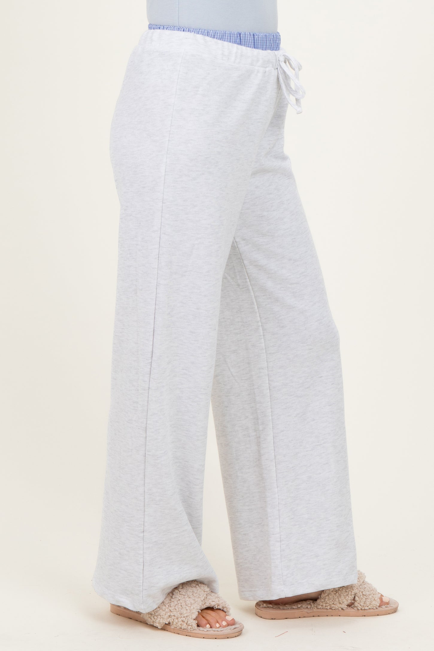Heather Grey Contrast Waistband Lounge Pants