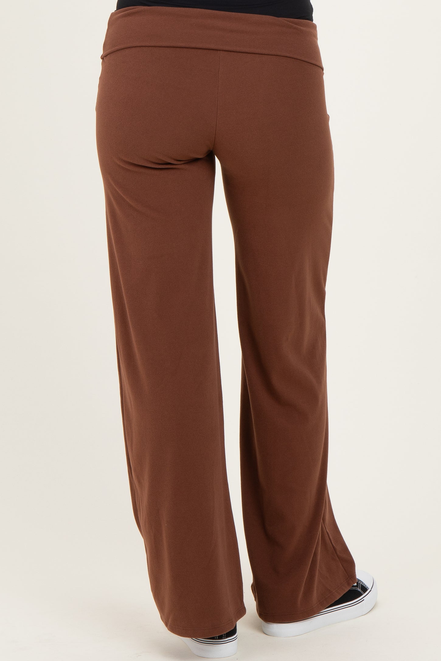 Cocoa Wide Leg Fold Over Maternity Lounge Pants