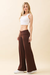 Cocoa Wide Leg Fold Over Lounge Pants
