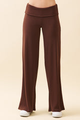 Cocoa Wide Leg Fold Over Lounge Pants