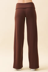 Cocoa Wide Leg Fold Over Lounge Pants