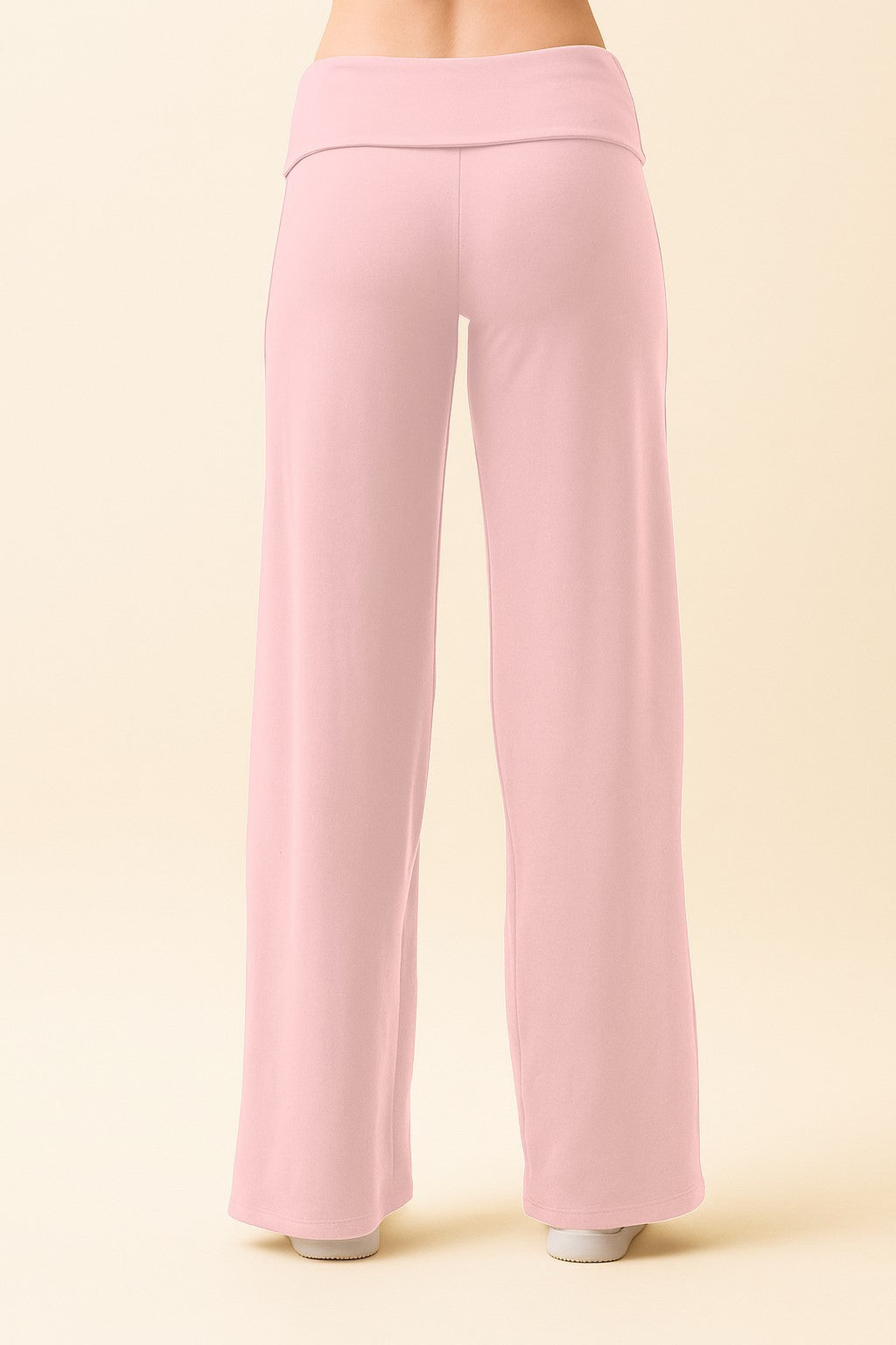 Light Pink Wide Leg Fold Over Lounge Pants