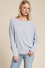 Heather Grey Ribbed Maternity Dolman Top