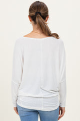 Ivory Ribbed Maternity Dolman Top