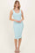 Light Blue Ribbed Knit V-Neck Tank Dress