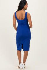 Royal Blue Square Neck Maternity Tank Dress