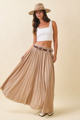 Oatmeal Mesh Maternity Maxi Skirt