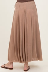 Oatmeal Mesh Maternity Maxi Skirt
