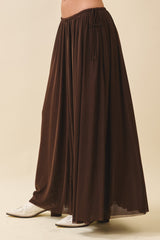 Chocolate Mesh Maxi Skirt