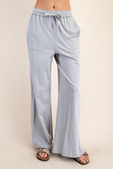 Light Grey Drawstring Wide Leg Maternity Lounge Pant