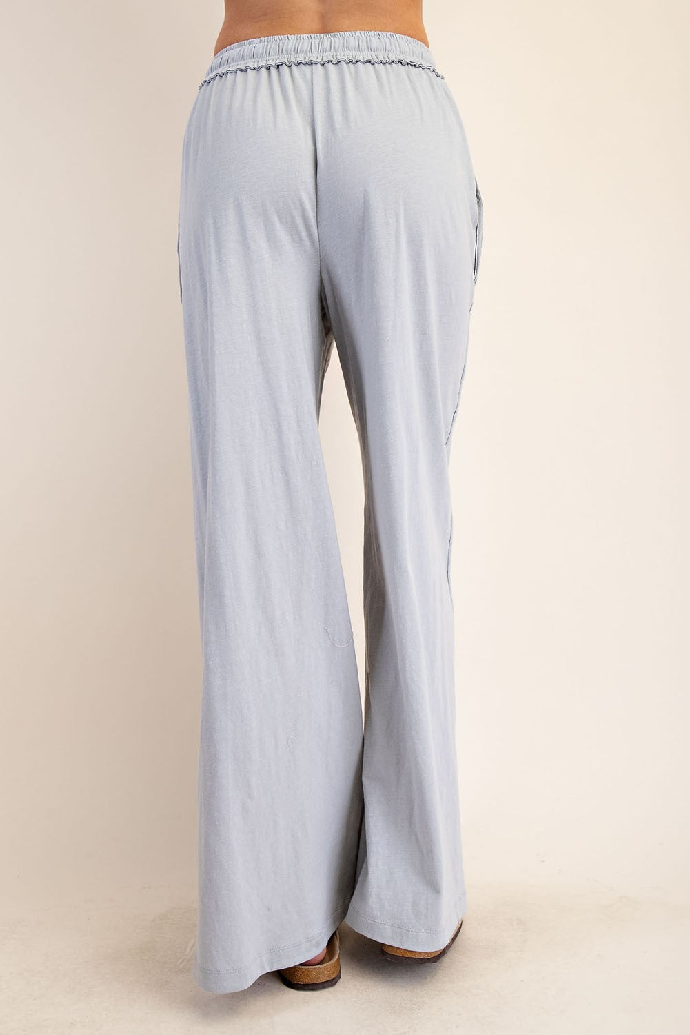 Light Grey Drawstring Wide Leg Lounge Pant