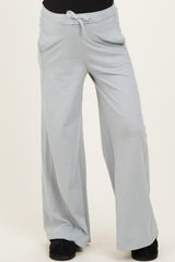 Light Grey Drawstring Wide Leg Maternity Lounge Pant
