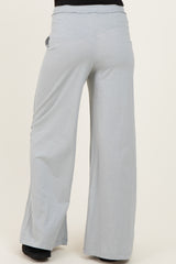 Light Grey Drawstring Wide Leg Maternity Lounge Pant