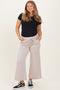 Beige Ankle Wide Leg Maternity Lounge Pants