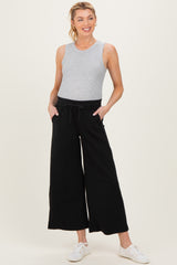 Black Ankle Wide Leg Maternity Lounge Pants