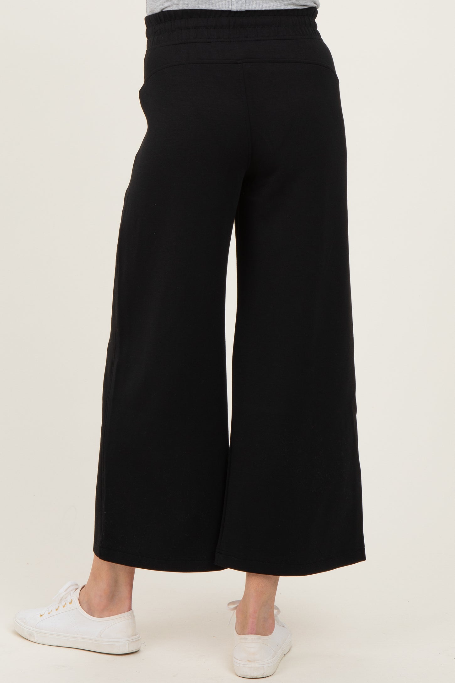 Black Ankle Wide Leg Maternity Lounge Pants