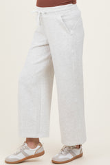 Light Heather Grey Ankle Wide Leg Maternity Lounge Pants