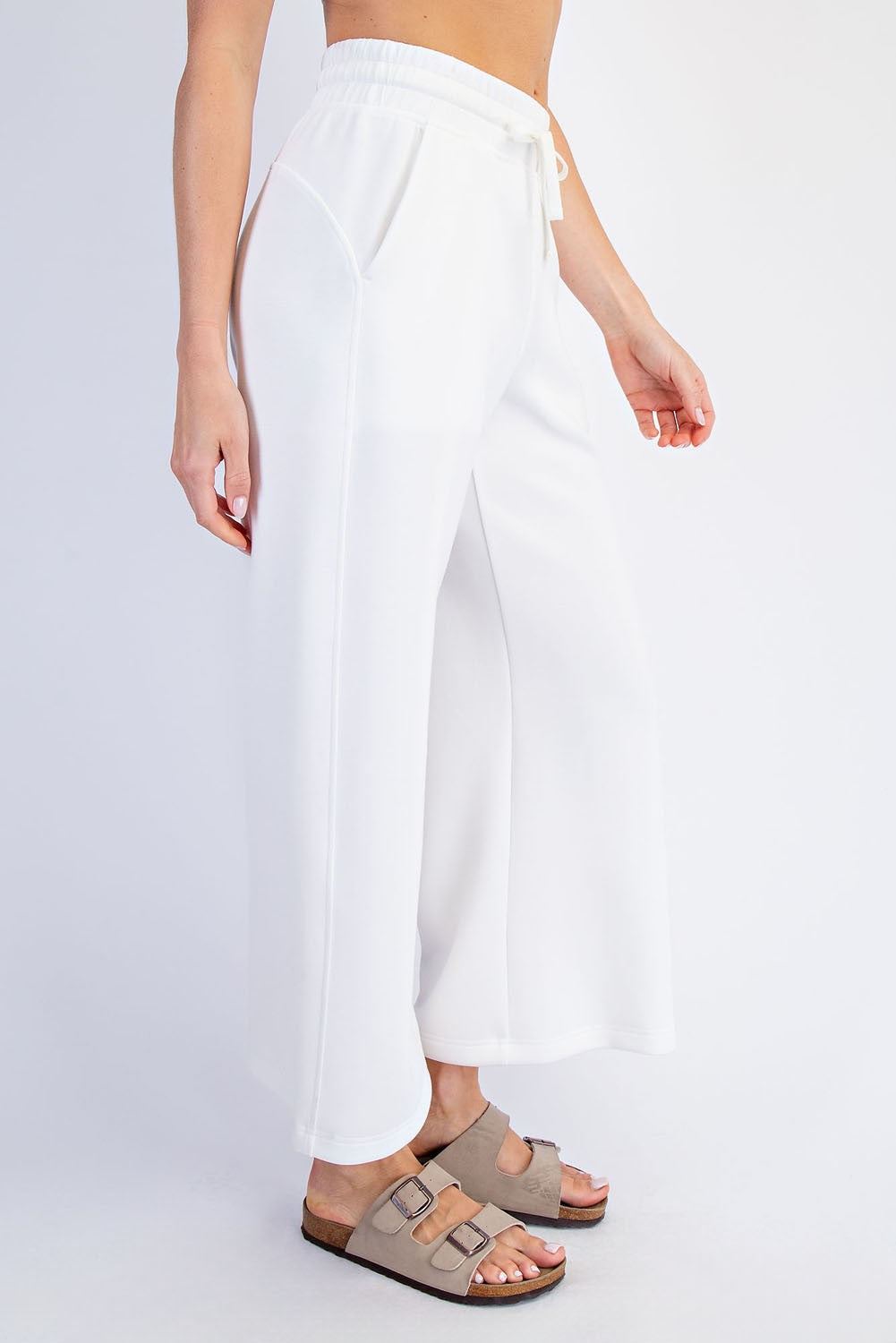 Ivory Ankle Wide Leg Lounge Pants