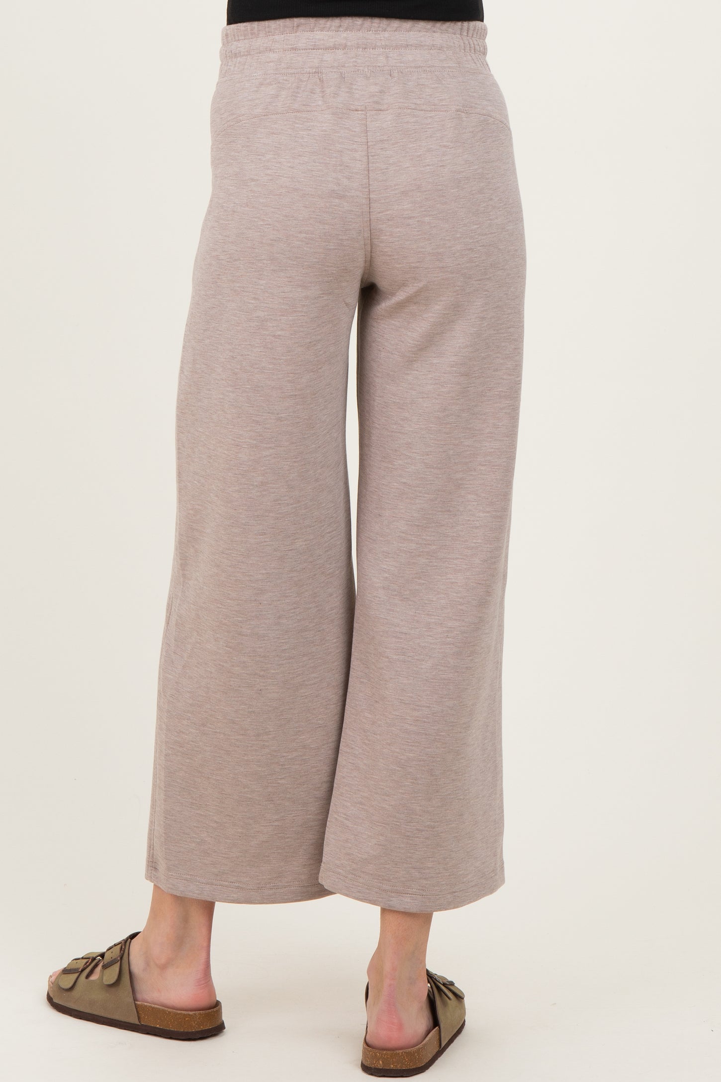 Heather Taupe Ankle Wide Leg Maternity Lounge Pants