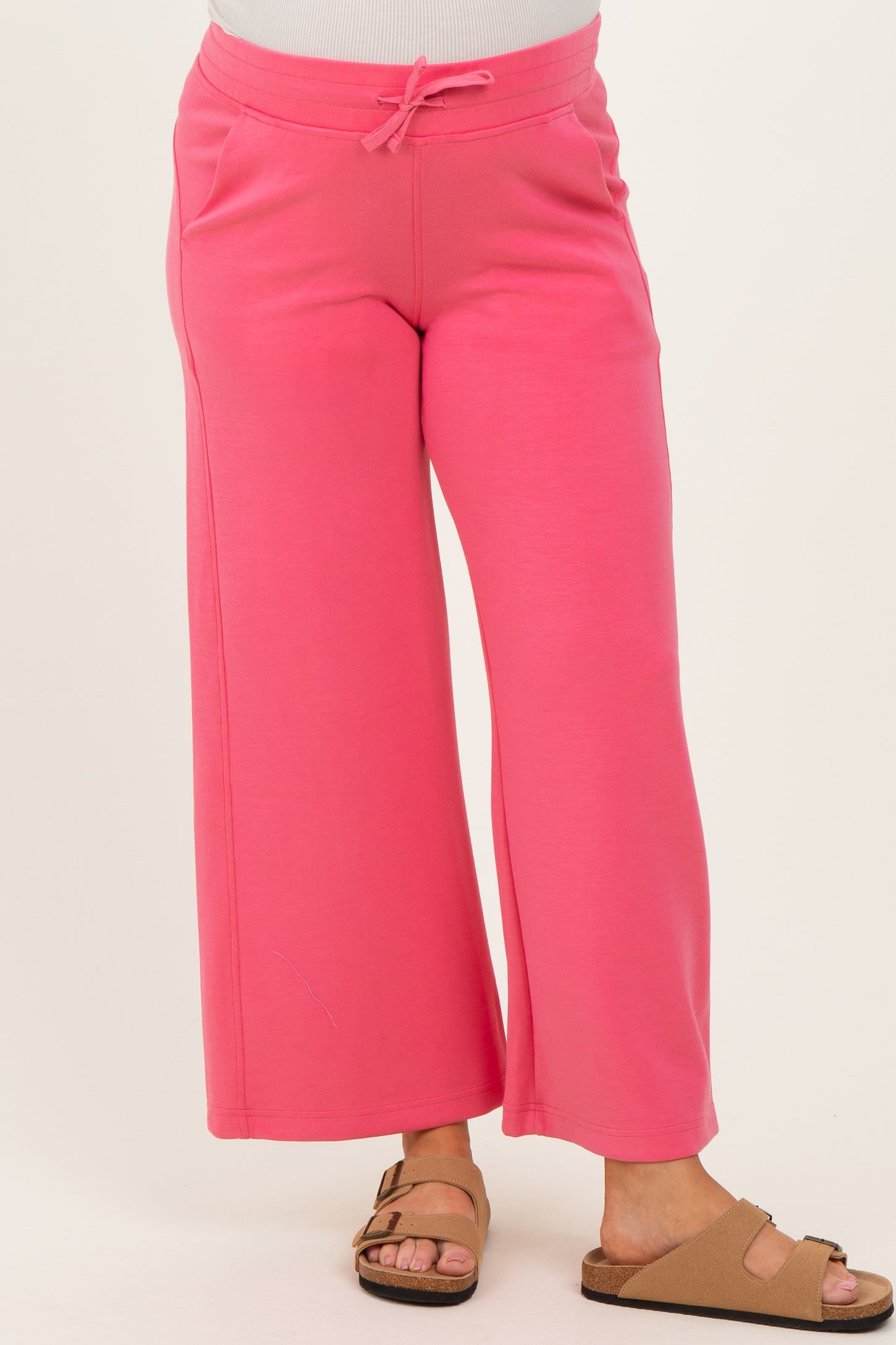 Fuchsia Ankle Wide Leg Maternity Lounge Pants