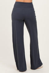 Charcoal Crossover Waist Active Wide Leg Pant