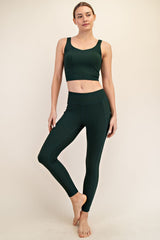 Forest Green Ribbed Active Legging