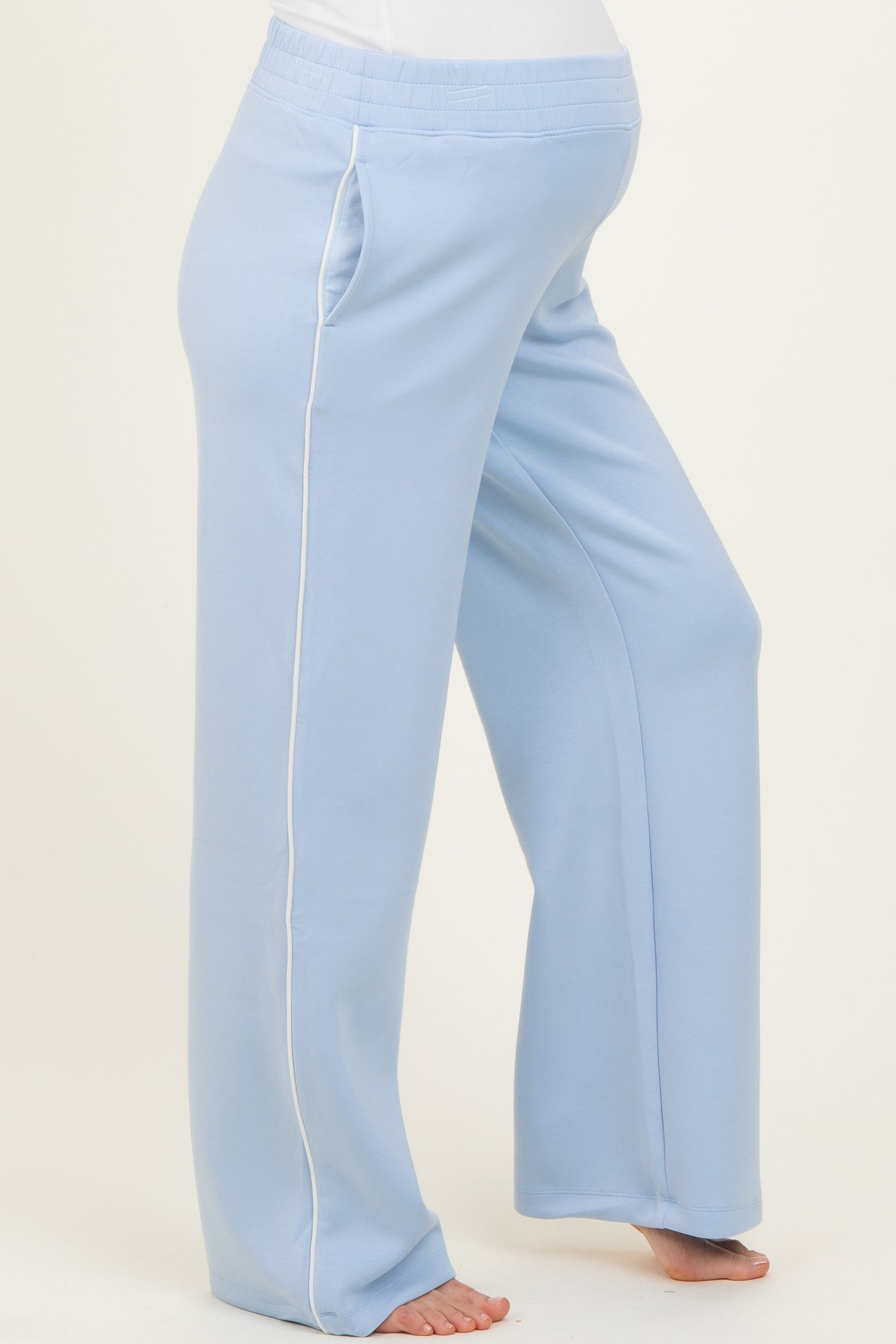 Light Blue Stripe Detail Maternity Lounge Pants