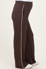 Brown Stripe Detail Maternity Lounge Pants